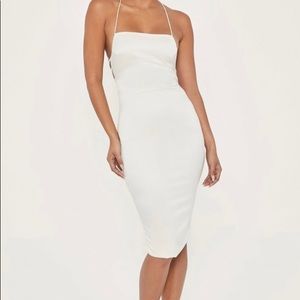 Meshki bebe thin strap lace up midi dress. Black. Size small. New w/tags